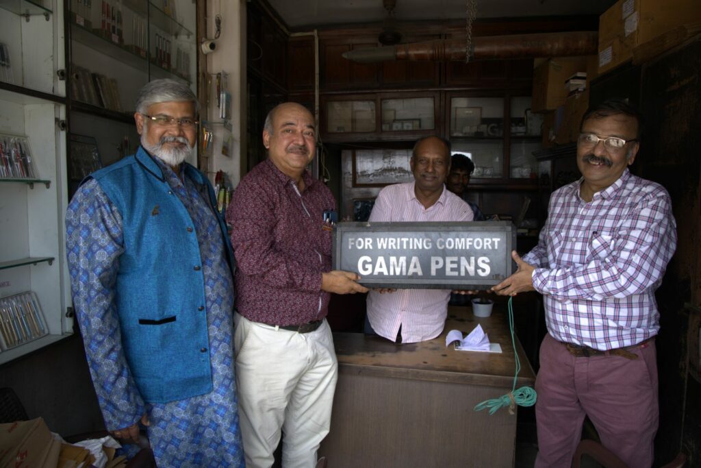 Our pilgrimage to the Gama Store with the legend Pratap Kumar! 